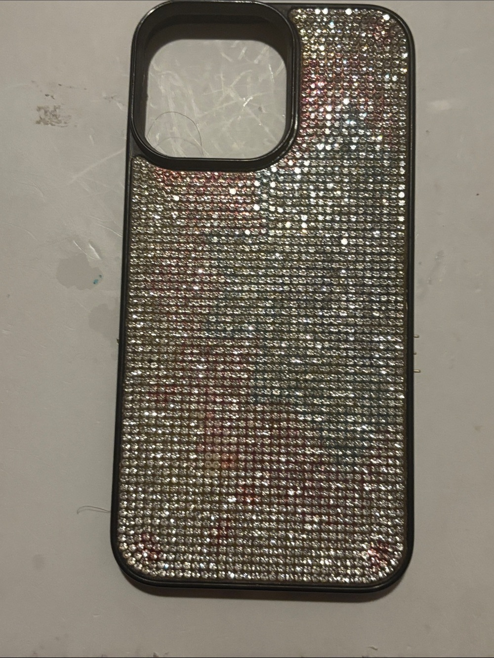 Apple Silver Rhinestone Bling Case